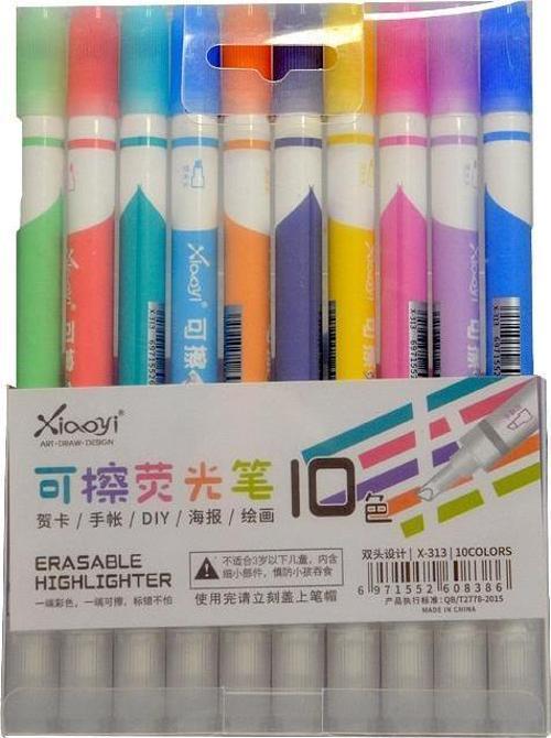 Çift Uçlu Silinebilir Fosforlu Kalem 10 Renk  X-313