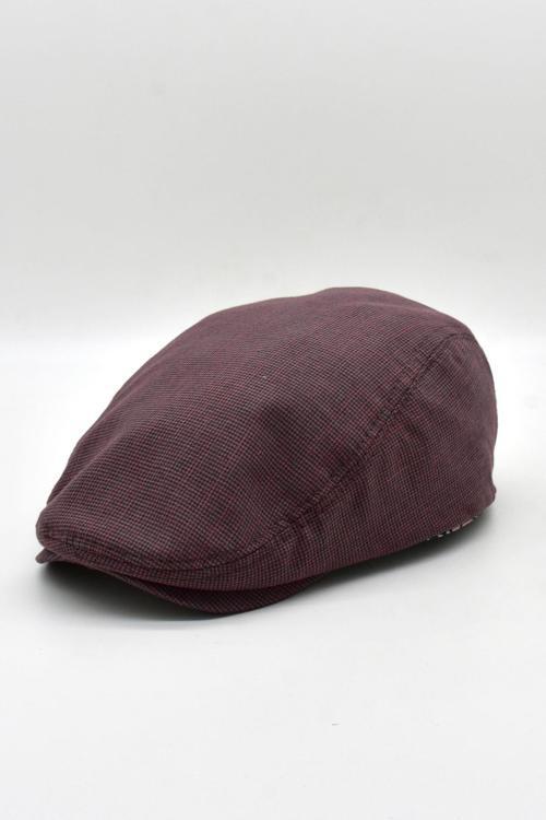Erkek Dokulu London Kasket Bordo Flat Cap Şapka