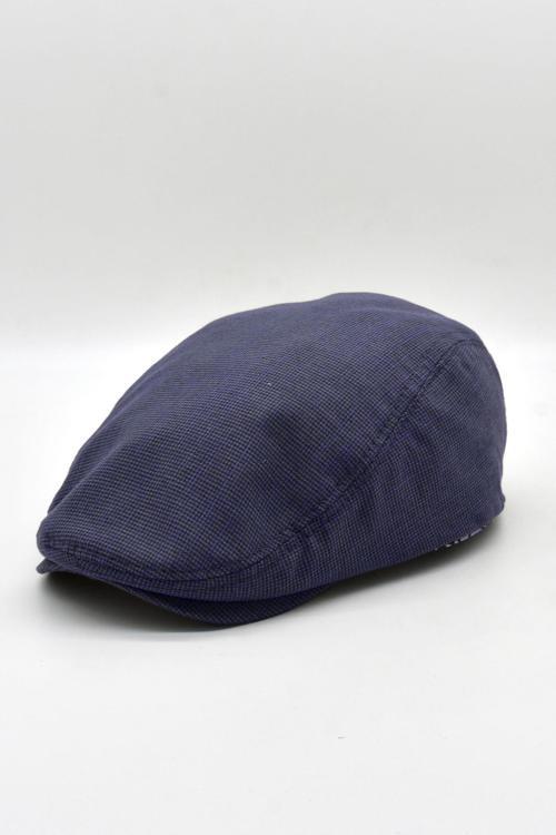Erkek Dokulu London Kasket Lacivert Flat Cap Şapka