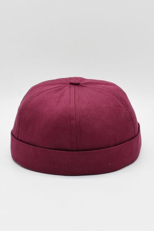 Bordo Hiphop Docker Şapka %100 Pamuk Katlamalı Cap