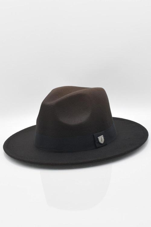 Kadın Kahve Baskılı Fötr Şapka