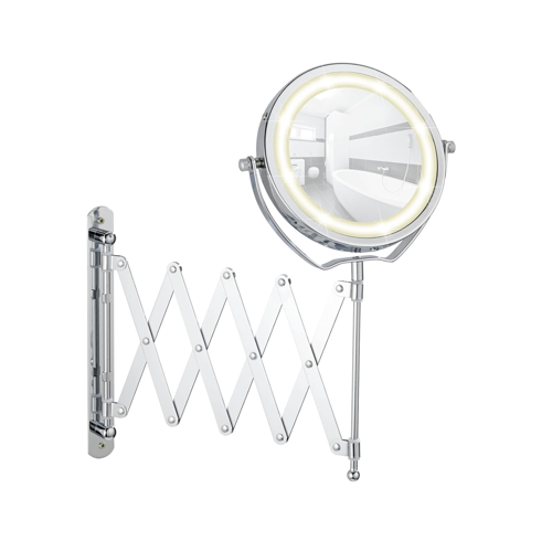 Mafsallı Ayarlanabilir Led Makyaj Aynası 3X Zoom Krom