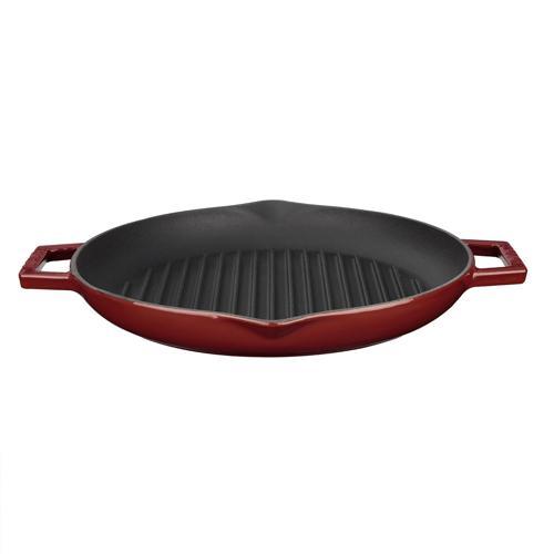 Yuvarlak Izgara Tavası Döküm Demir Yekpare Çift Kulplu Çap(Ø)26cm.