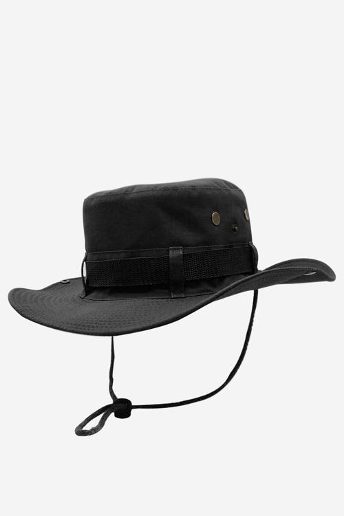 Kadın Siyah Güneş Koruyucu Kovboy Safari Şapkası