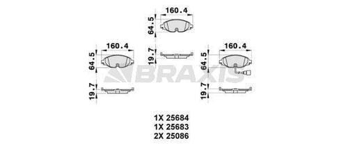 ON FREN BALATASI A3 GOLF VII LEON OCTAVIA 1,2 1,4 1,8TFSI 1,6 2,0TDI 12
