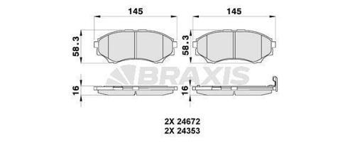 ON FREN BALATASI MAZDA 4×4 B 2500 RANGER 0206 2,5TD / 3,0TD 0612