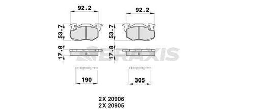 ON FREN BALATASI R9 YM R19 CLIO III EXPRESS SAXO 1.0I.1.1I.1.4I (FISLI) SAXO P106 P306 P405