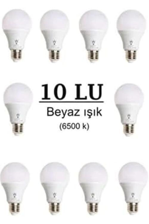 Çağur Çağur Led Ampul 9 Watt 10'Lu Paket Beyaz Işık 6500 K E27 Standart Duy Yeni 1109945