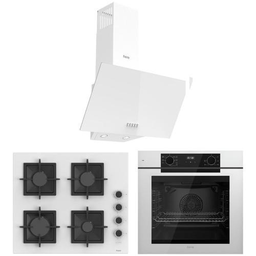 White FryArt 3 Lü Ankastre Set ( QEP63CB - SC206-FA - D087 ) Döküm Izgara