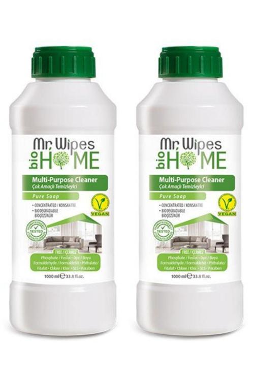 Mr. Wipes 2'Li Konsantre Çok Amaçlı Temizleyici Saf Sabun Kokulu 1000 Ml