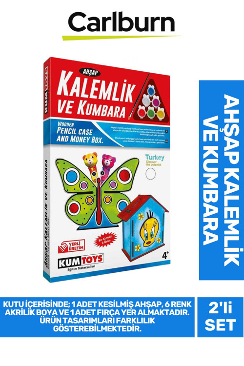 Özel Üretim Zeka Geliştirici Eğitici El Becerileri Artıran Öğretici Mdf Kalemlik Kumbara Boyama