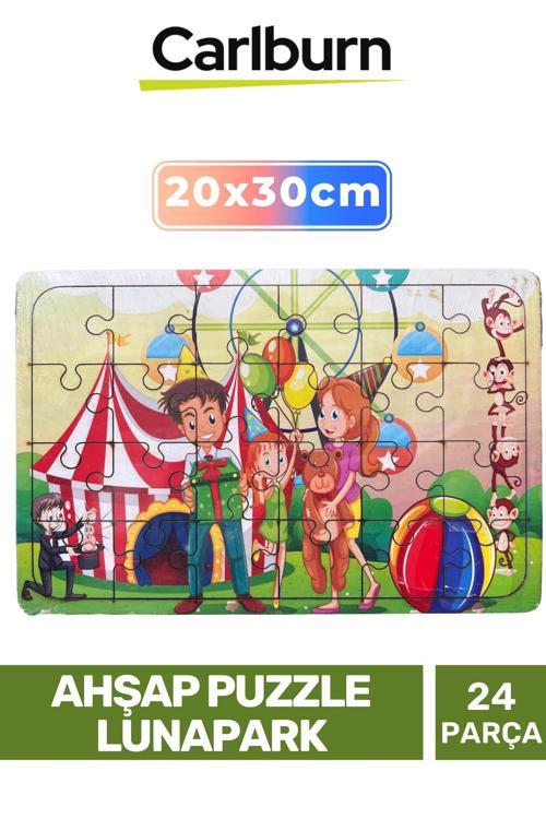 Özel Üretim Eğitici Zeka Geliştirici Öğretici El Göz Koordinasyonu Ahşap Puzzle Lunapark - 24 Parça