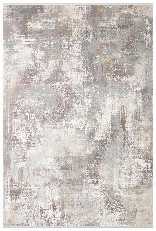 Hoom Rugs Franko FS 35 Grey Beige Viskon & Akrilik Yüksek Dokulu Modern Salon Halısı