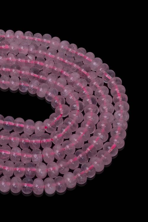 8X5 MM Pembe Kuvars Taşı Dizi