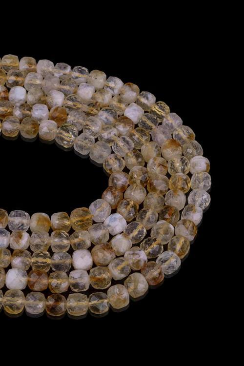 7x7 MM Küp Sitrin Taşı Dizi