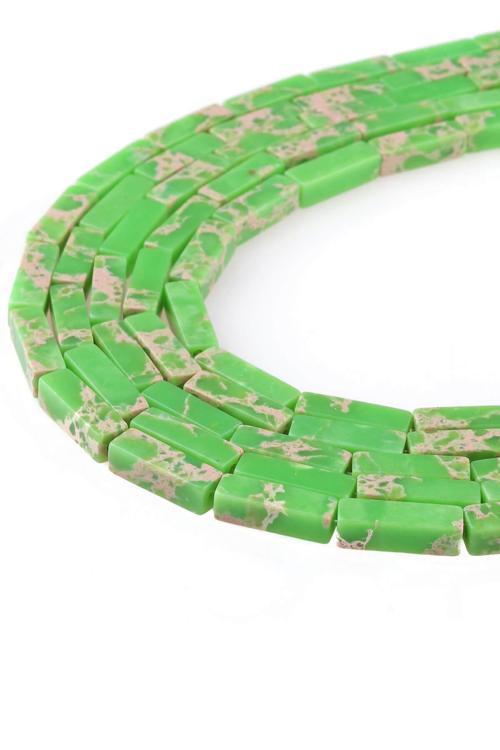 4X13 MM Dikdörtgen Kesim Yeşil Varisit Taşı Dizi- DZ4231D-Y