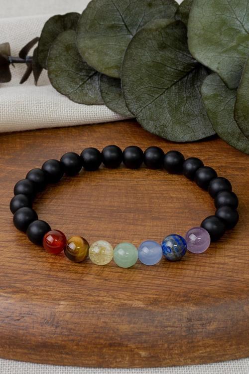 7'li Çakra Taş Mat Oniks Taşı Bileklik