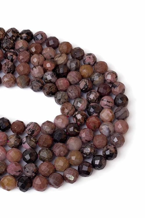 8 MM Faset Kesim Rodonit Taşı Dizi