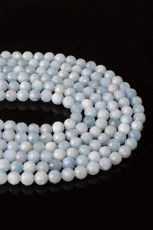 6 MM Faset Kesim Akuamarin Taşı Dizi