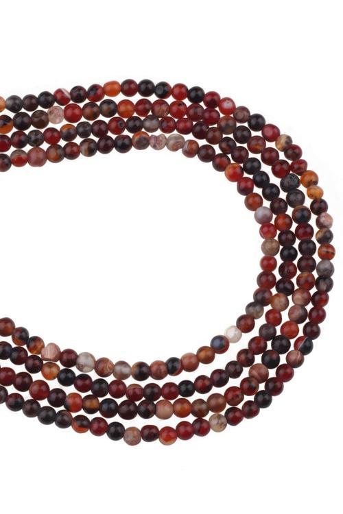 4 MM Gri Kahve Akik Taşı Dizi - Dizi0254