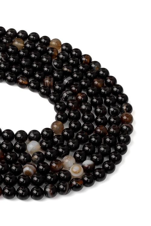 6 MM Siyah Akik Taşı Dizi