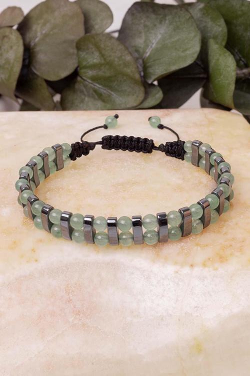 Aventurin Taşı ve Hematit Taşı Bileklik