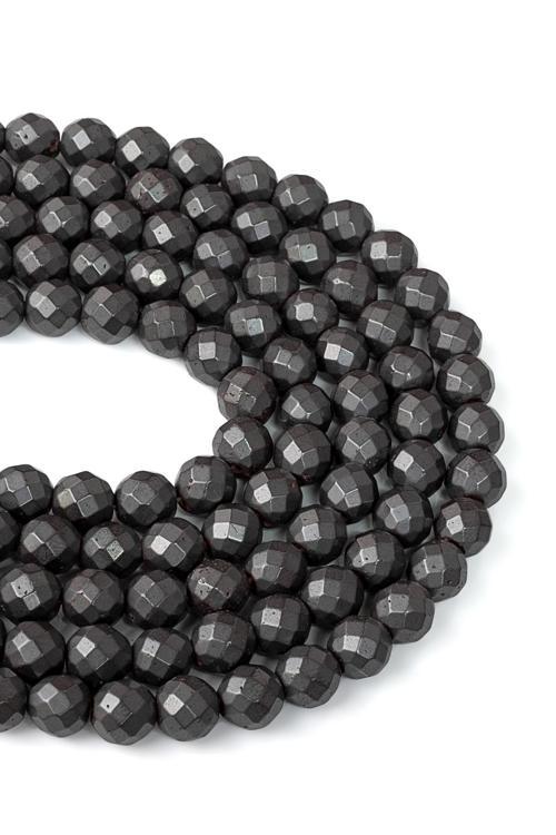 8 MM Faset Kesim Mat Hematit Taşı Dizi - DZ3082