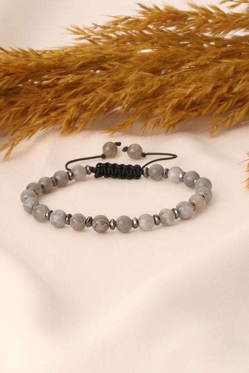 Labradorit ve Hematit Taşı Bileklik