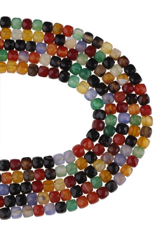 4X4 MM Küp Kesim Akik Taşı Dizi - DZ3734