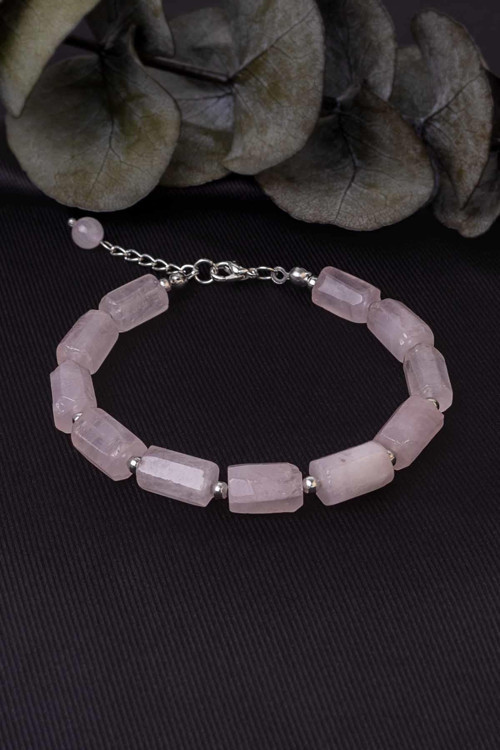 Pembe Kuvars Taşı Bileklik