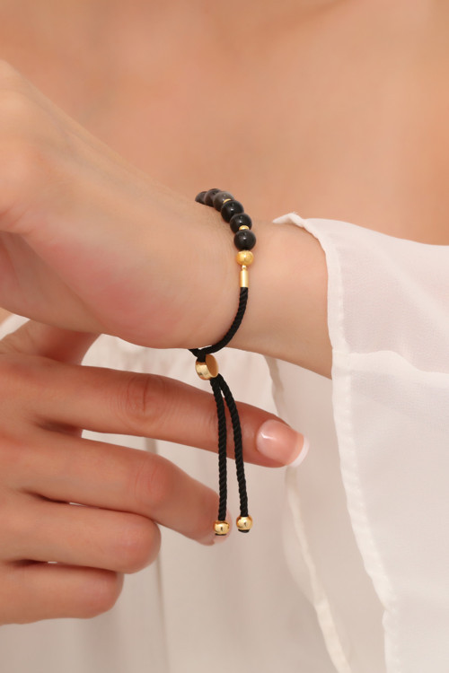 Obsidyen Taşı Bileklik