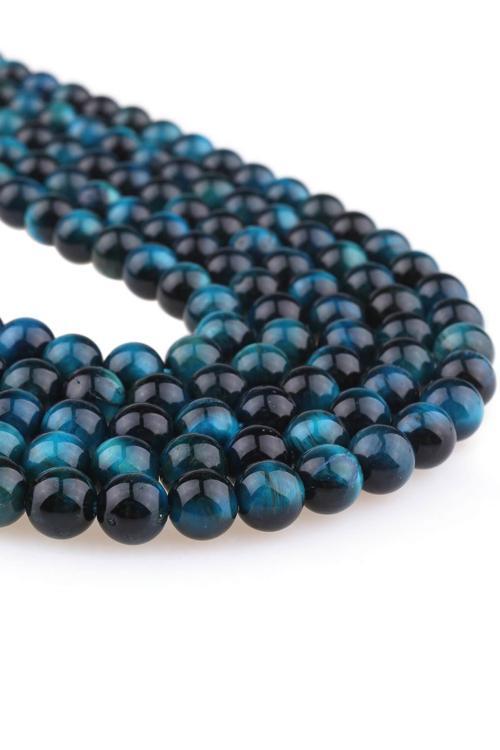 10 MM Mavi Kaplan Gözü Taşı Dizi