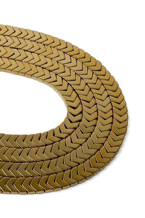 8X3 MM Sarı Çavuş Hematit Taşı Dizi