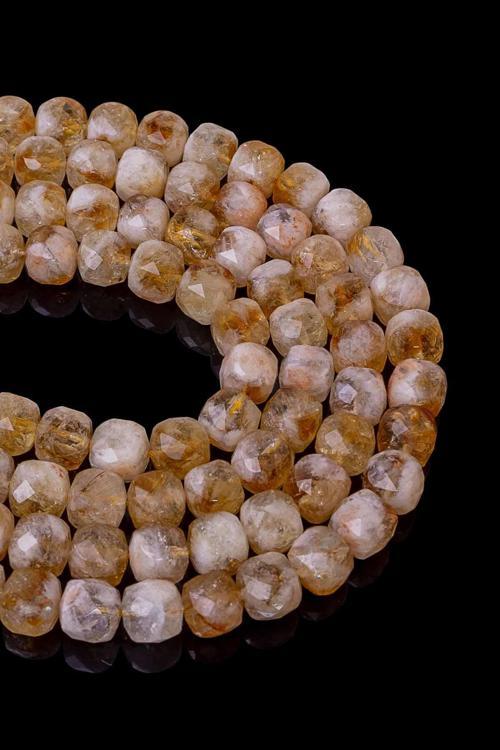 9X9 MM Küp Sitrin Taşı Dizi