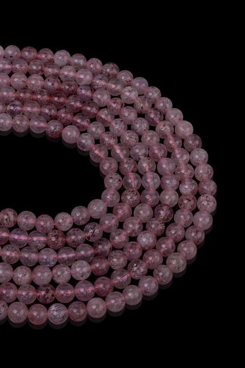 6 MM Çilek Kuvars Taşı Dizi