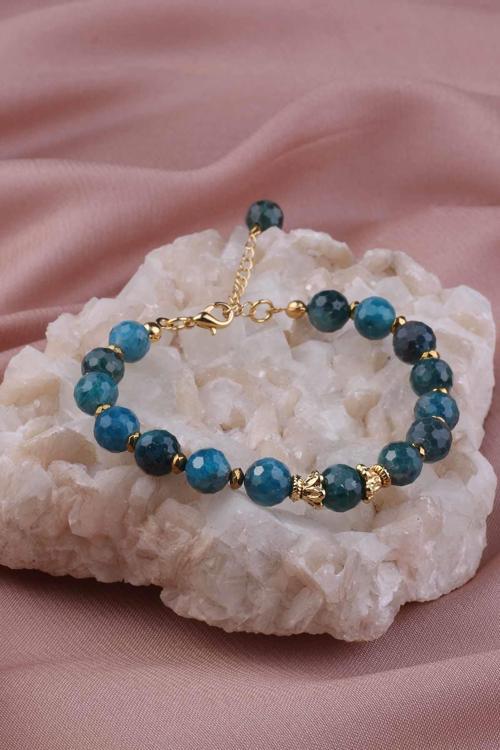 Doğal Apatit Taşlı Kadın Bileklik - 300176