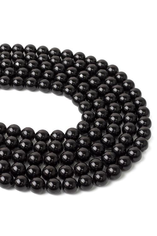 8 MM Siyah Turmalin Taşı Dizi AA