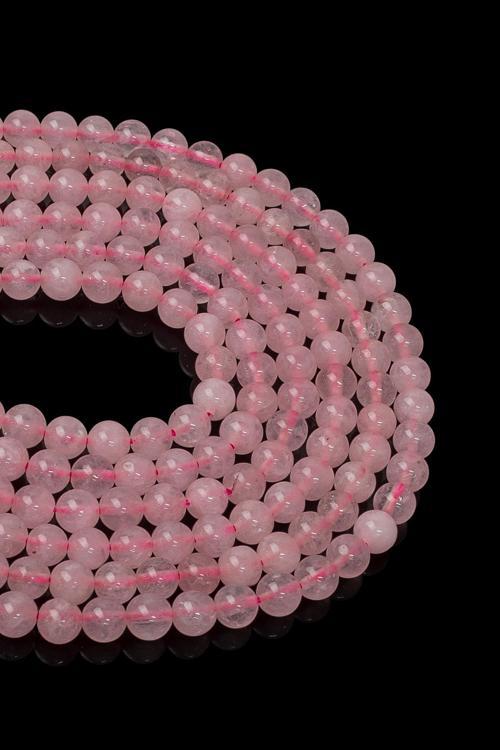 6 MM Pembe Kuvars Taşı Dizi