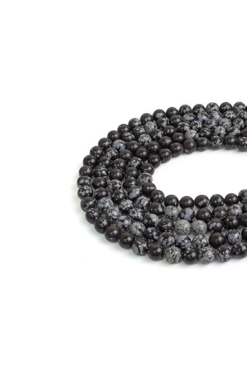 6 MM Karlı Obsidyen Taşı Dizi