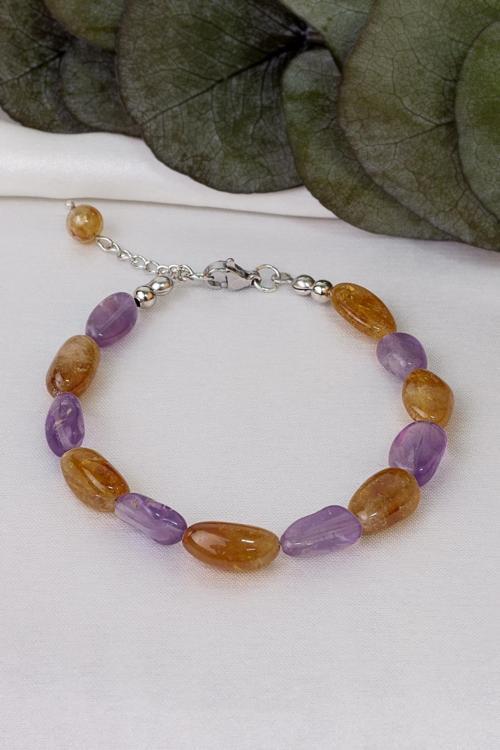 Ametist ve Sitrin Taşı Bileklik