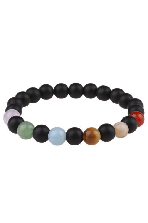 Başarı Odaklanma Bilekliği Ametist-Aventurin-Akuamarin-Kaplangözü-Sitrin-Akik-Oniks Doğal Taşlardan Tasarlanmış Bileklik