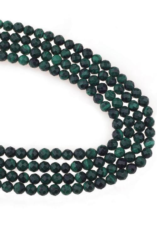 8 MM Faset Kesim Malakit ( Malahit ) Taşı Dizi - DZ4022