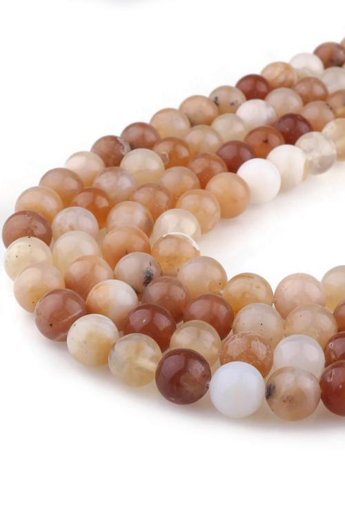 10 MM Şeffaf Kahve Opal Taşı Dizi - DZ4079