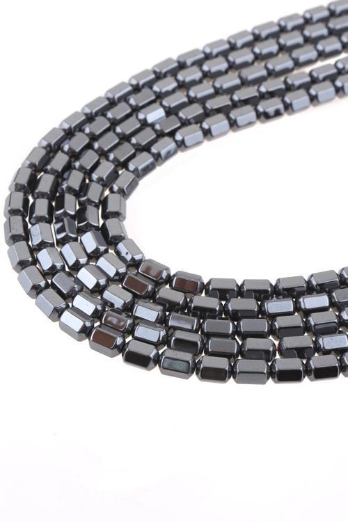 4X6 MM Altıgen Kesim Hematit Dizi   DZ4332