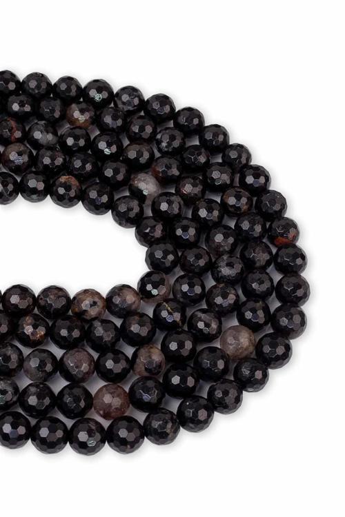 8 MM Faset Siyah Turmalin Taşı Dizi