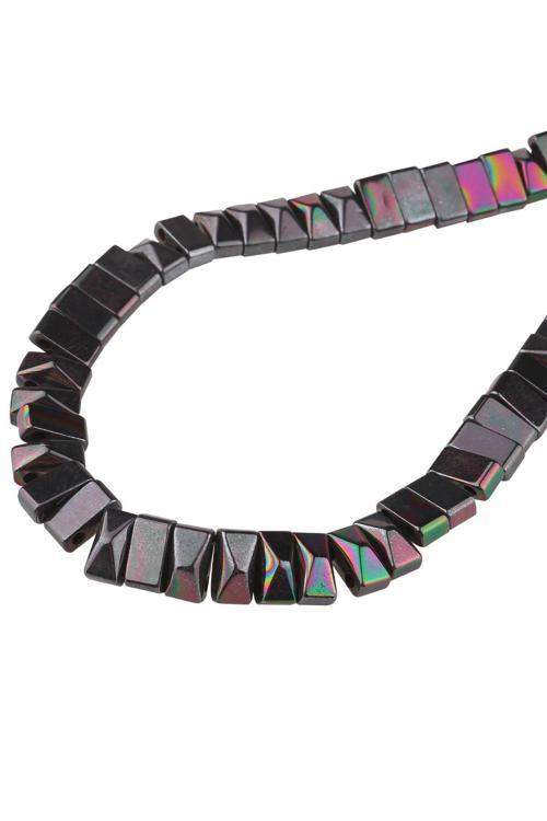 3X6 MM Çift Delikli Hematit Taşı Dizi - DZ3673-R