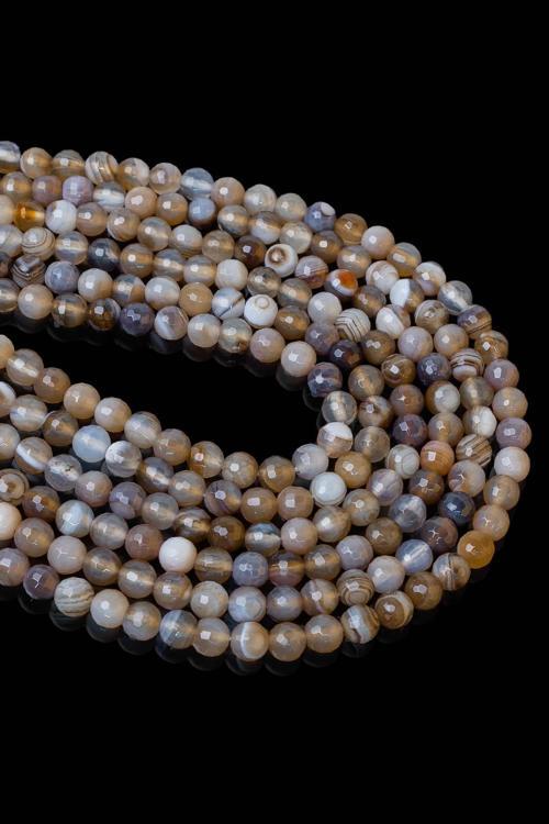 6 MM Faset Kesim Akik Taşı Dizi