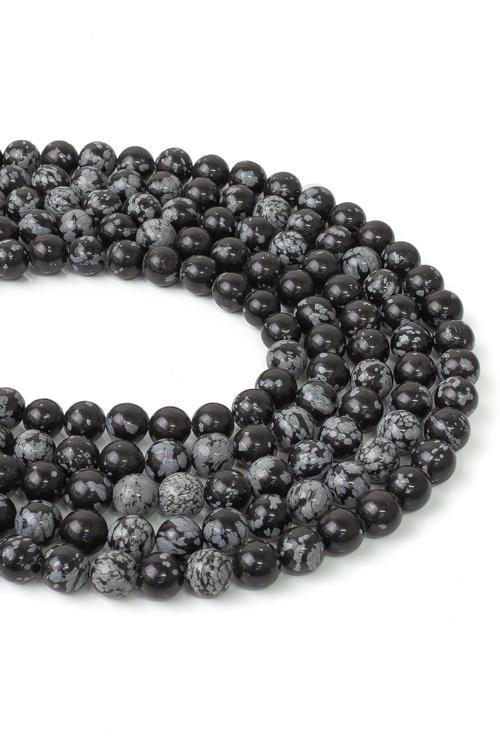 8 MM Karlı Obsidyen Taşı Dizi