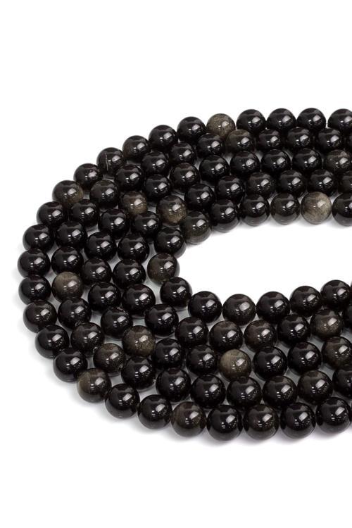 6 MM Obsidyen Taşı Dizi - DZ2859