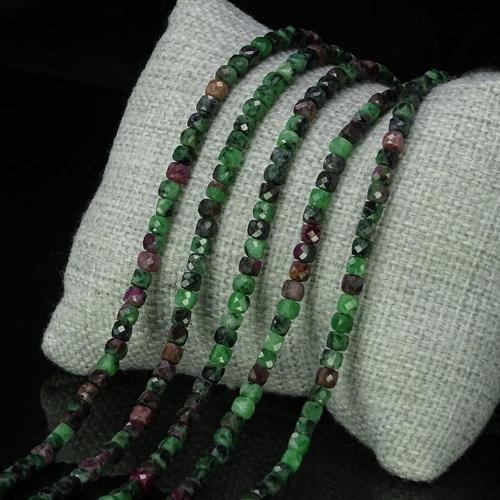 4X4 MM Faset Kesim Ruby Zoisit ( Anyolit ) Taşı Dizi - DZ3057